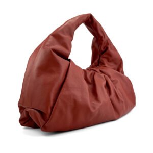Bottega Veneta Shoulder Pouch Bag in soft leather with knotted handle.