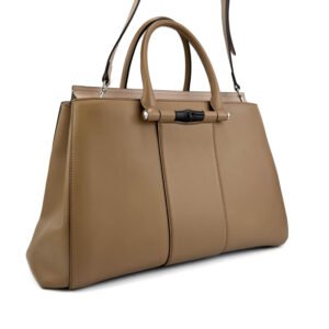 Gucci Lady Bamboo Bag with iconic bamboo detail and silver-tone hardware.