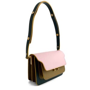 Marni Mini Trunk Bag in multicolor leather with gold-tone hardware.
